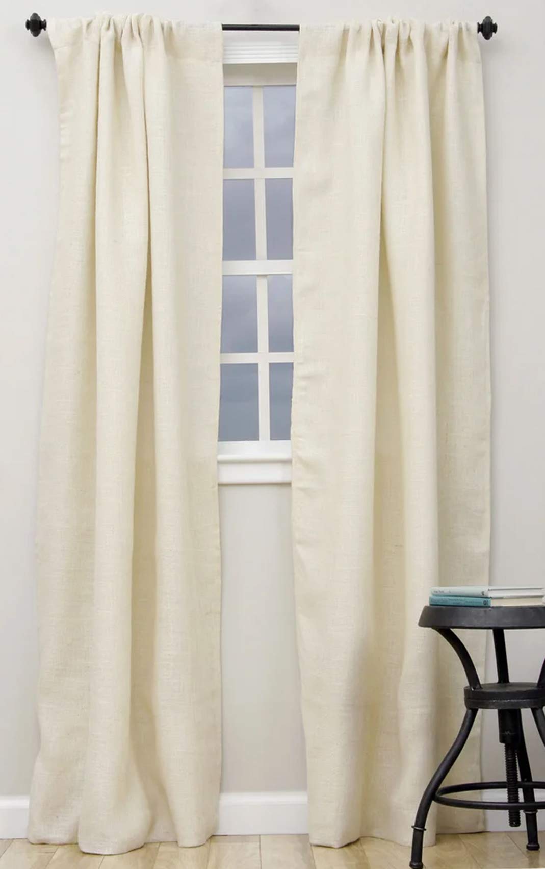 Fennco Styles Passe-Partout Burlap Lined Curtain Drape Panel 42 x 96 Inch