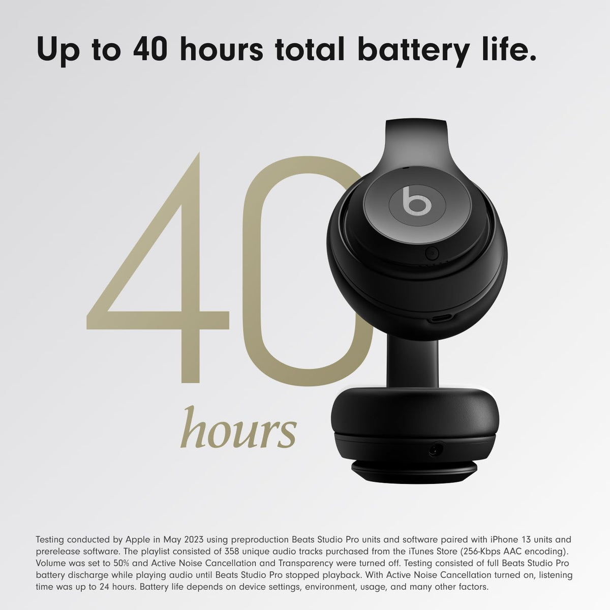 Beats Studio Pro Premium Wireless Headphones- Noise Cancelling-Black (Refurbished)