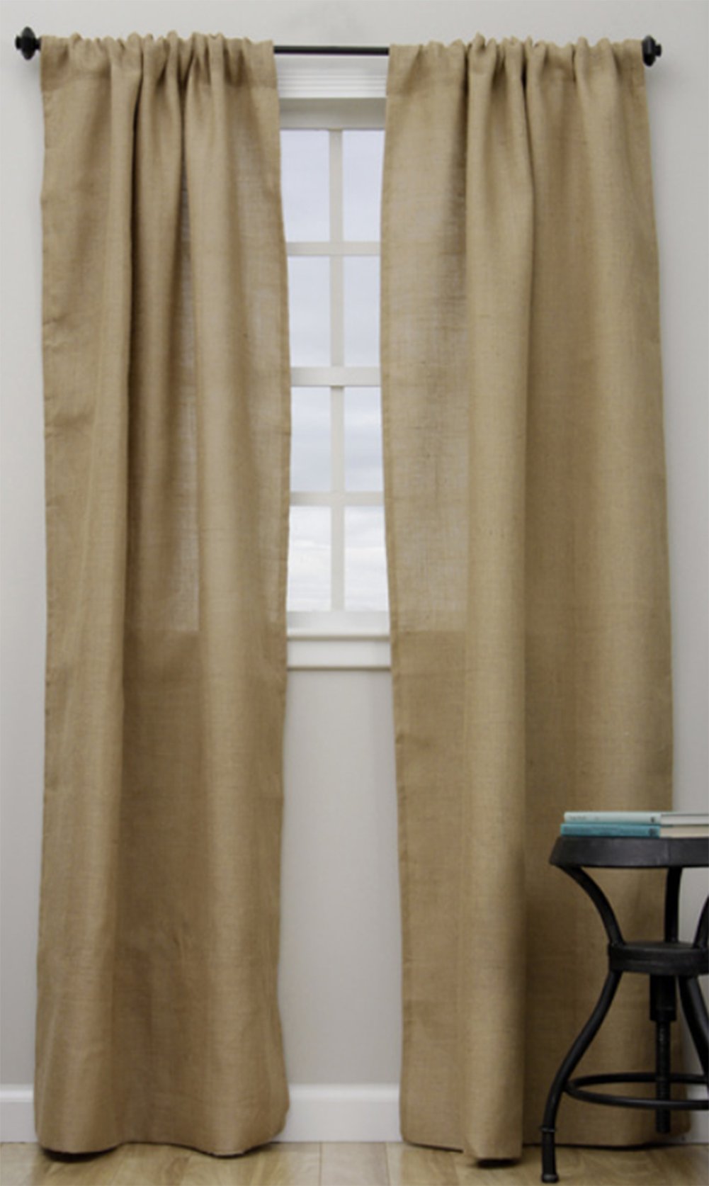 Fennco Styles Passe-Partout Burlap Lined Curtain Drape Panel 42 x 96 Inch