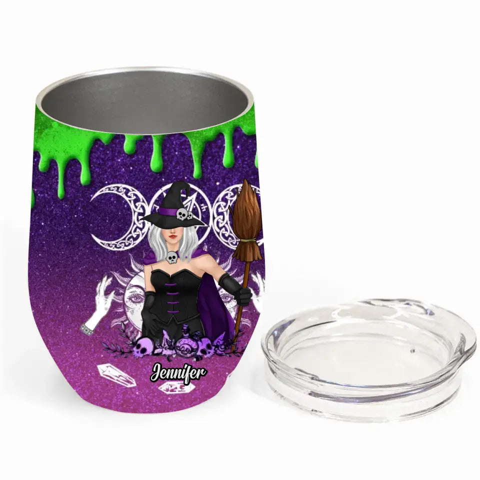 Personalized Witch Wine Tumbler - Gift Idea For Halloween/Witch Lovers