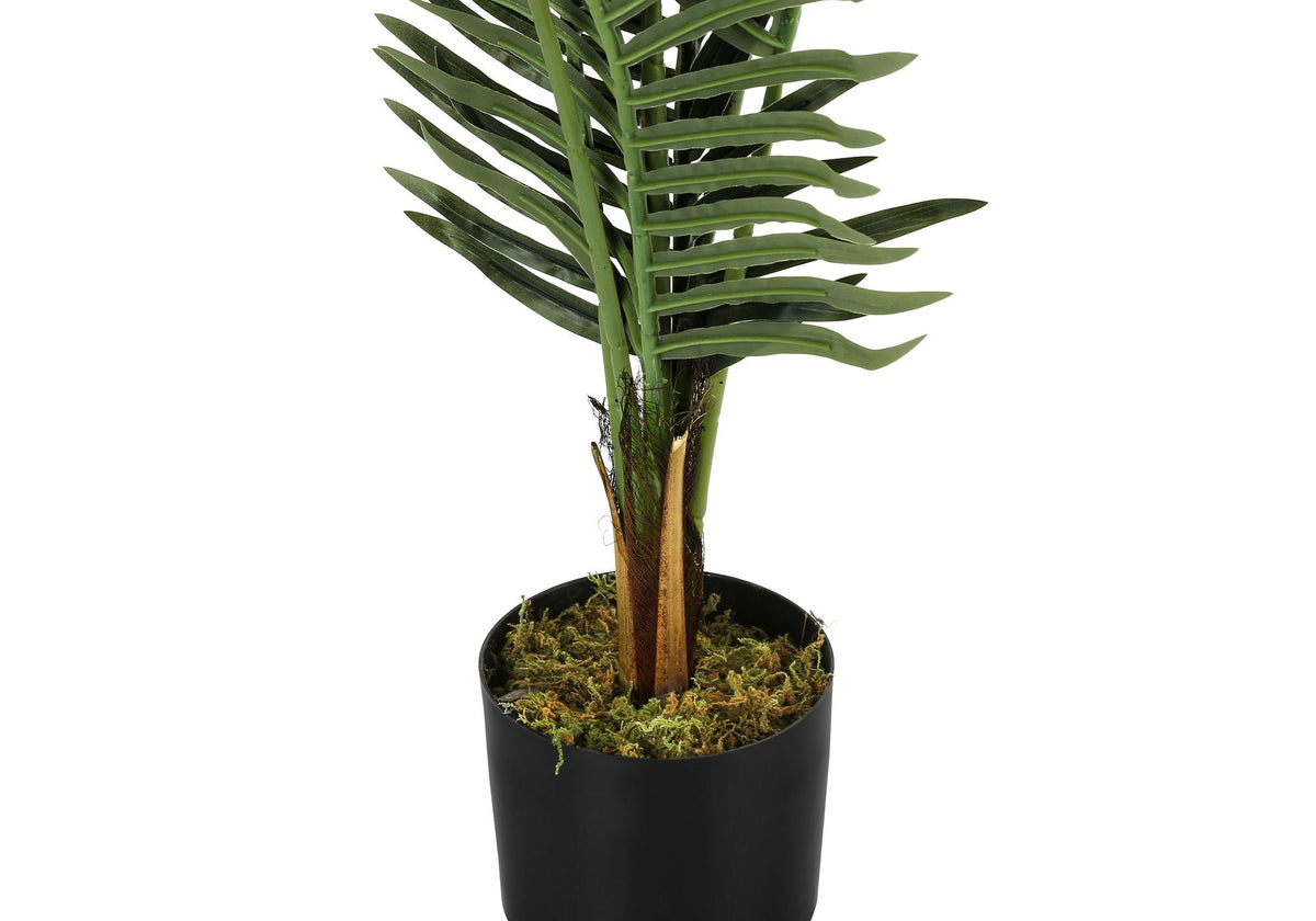47" Tall, Artificial Plant, Palm Tree, Indoor, Faux, Fake, Floor, Potted, Real Touch- Green / Black
