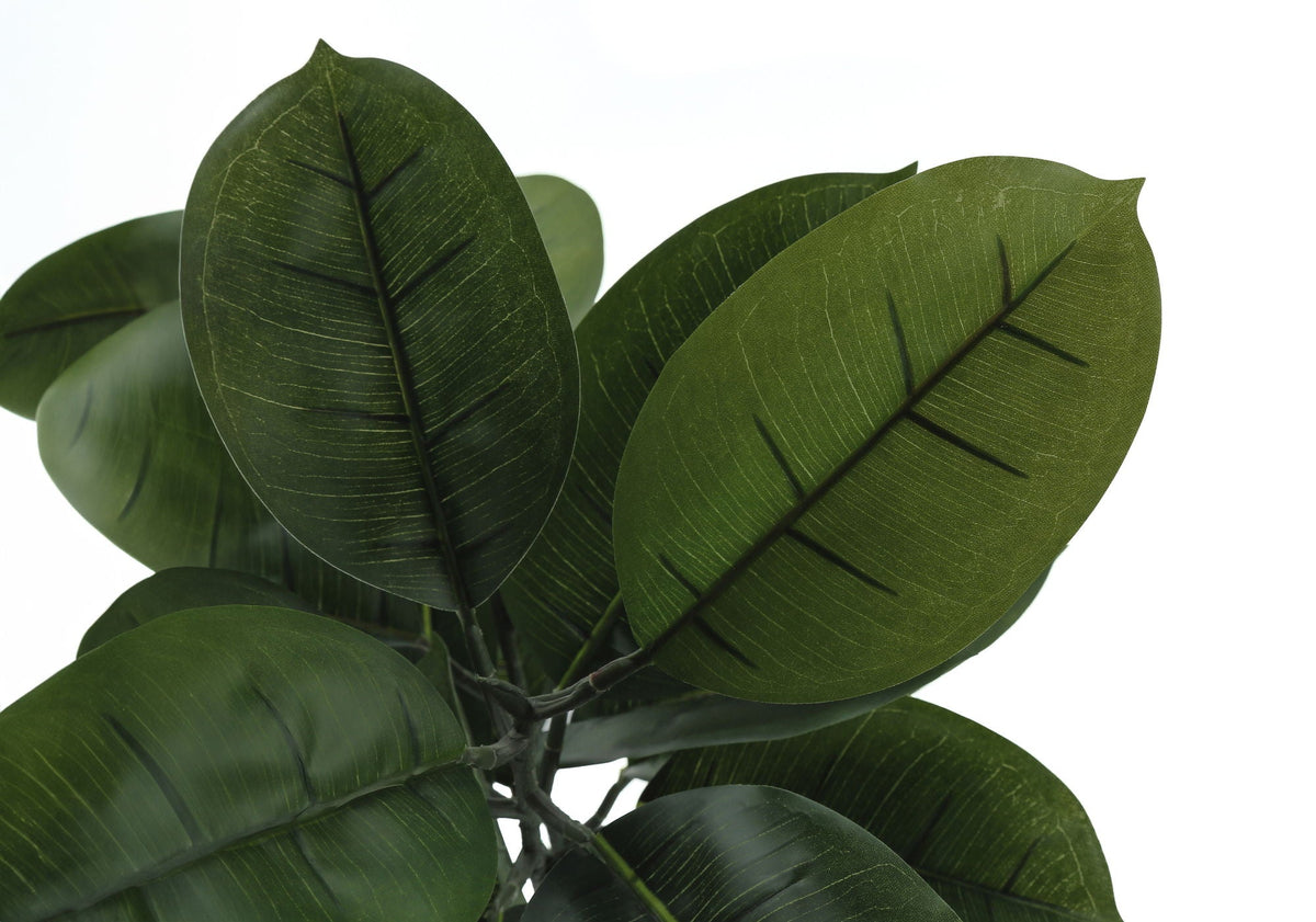 52" Tall, Artificial, Rubber Tree, Indoor, Faux, Fake, Floor, Potted, Real Touch- Green / Black