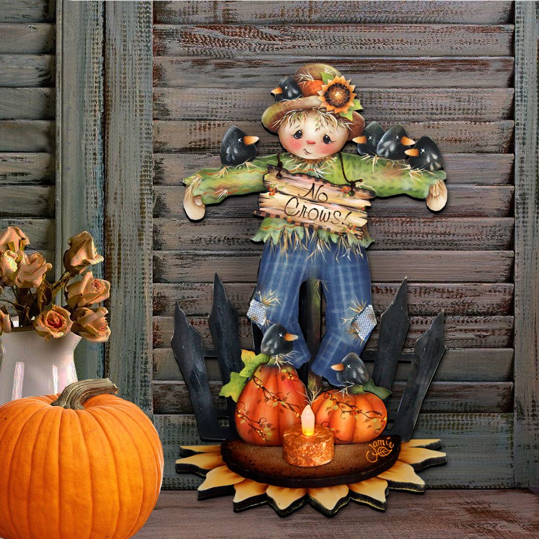No Crows Scarecrow Halloween Door Decor by Jamie Mills