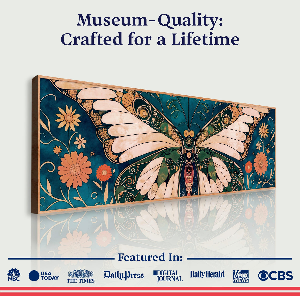 Abstract Vintage Butterfly Wall Art