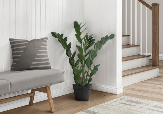 29" Tall, Artificial Plant, Zz Tree, Indoor, Faux, Fake, Floor, Potted, Real Touch- Green / Black