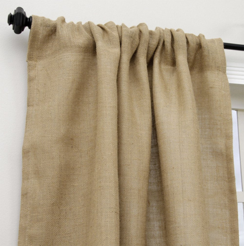 Fennco Styles Passe-Partout Burlap Lined Curtain Drape Panel 42 x 96 Inch