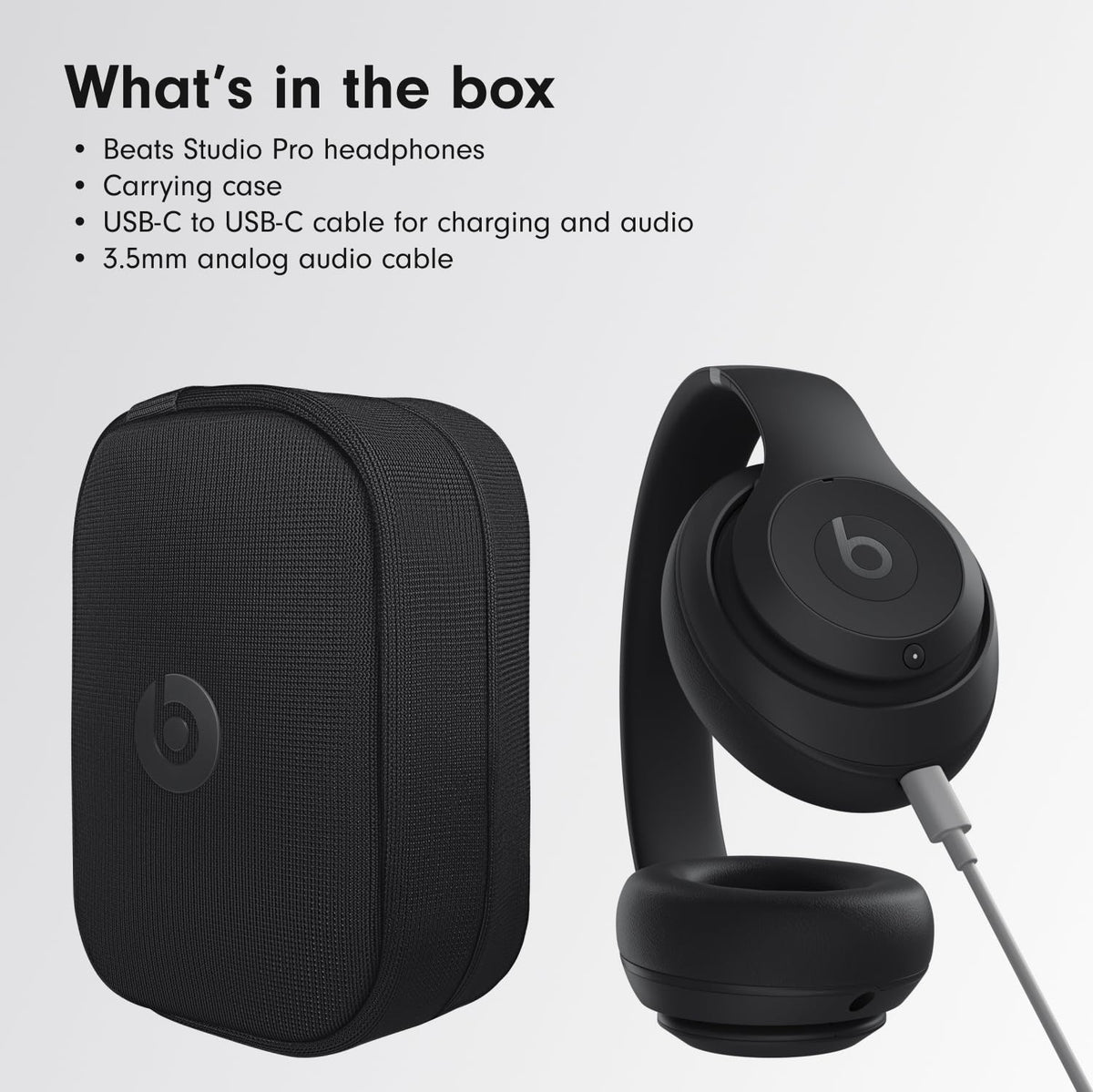 Beats Studio Pro Premium Wireless Headphones- Noise Cancelling-Black (Refurbished)
