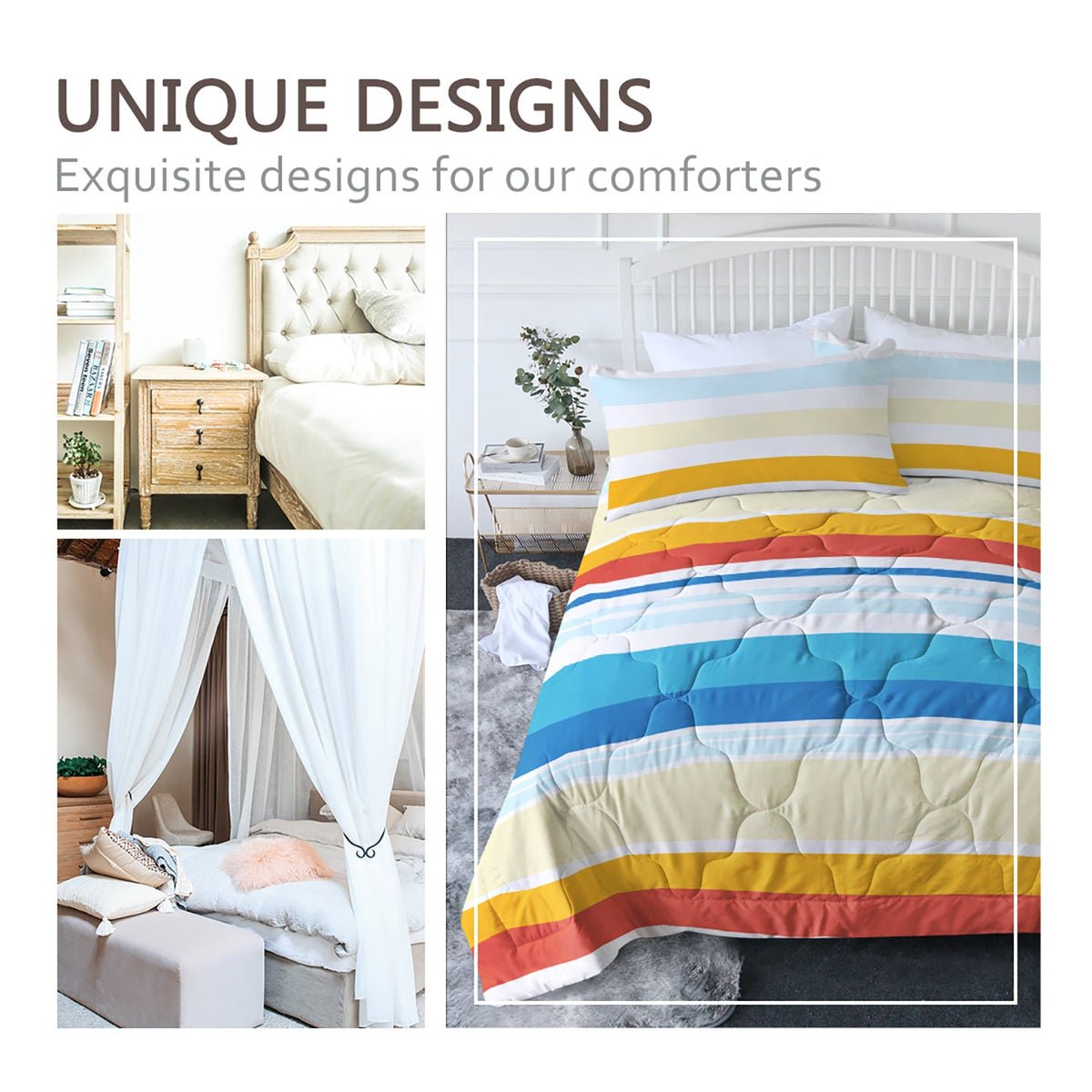 3pcs Soft And Comfortable Bedding Comforter Set Items With Rainbow Stripes, Including One Comforter Set And Two Pillowcases, Suitable For All Seasons