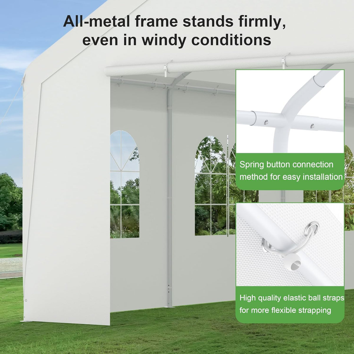 20 × 20 ft Canopy Tent with Removable Sidewalls