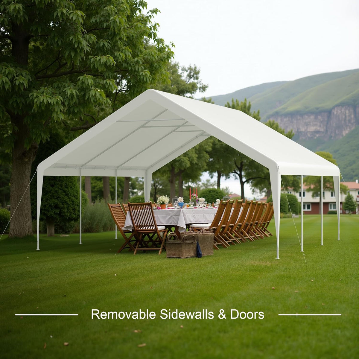 20 × 20 ft Canopy Tent with Removable Sidewalls