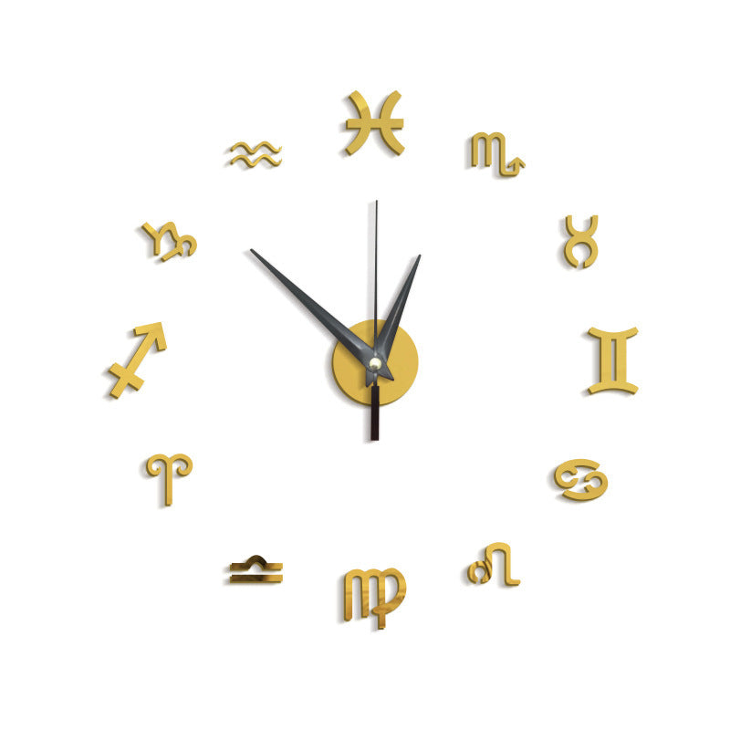Creative Mirror Constellation Wall Clock Background Wall Decoration