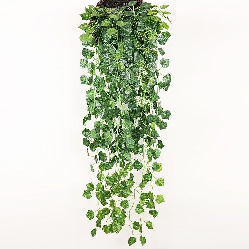 90cm Artificial Green Hanging Ivy Leaves Radish Seaweed Grape Fake Flowers
