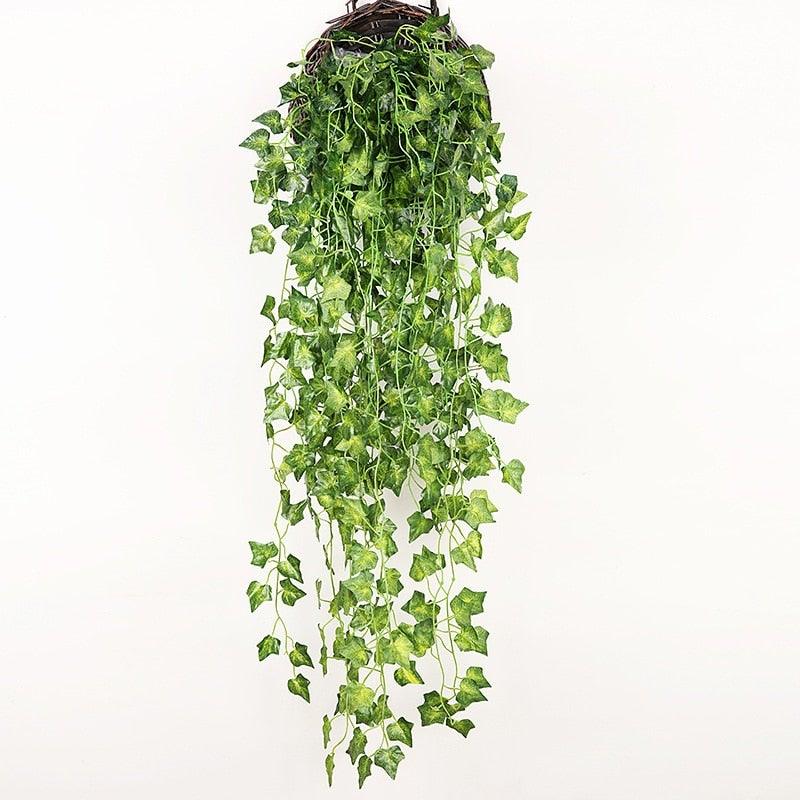 90cm Artificial Green Hanging Ivy Leaves Radish Seaweed Grape Fake Flowers