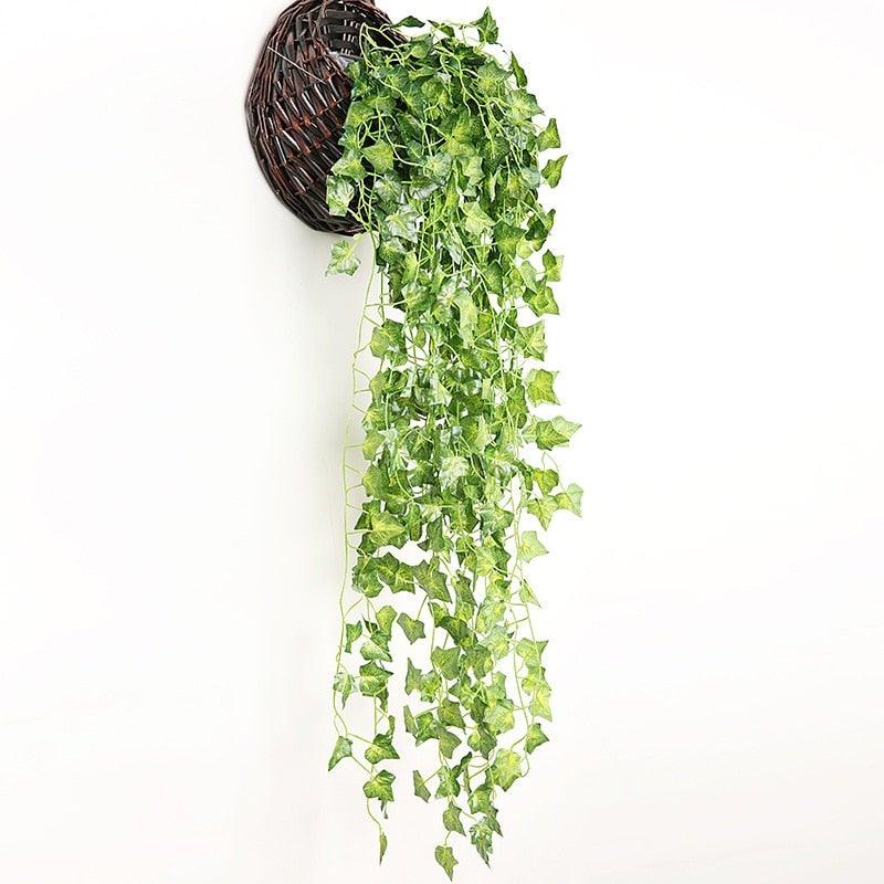 90cm Artificial Green Hanging Ivy Leaves Radish Seaweed Grape Fake Flowers