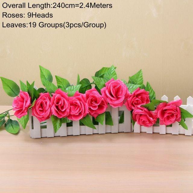90cm Artificial Green Hanging Ivy Leaves Radish Seaweed Grape Fake Flowers