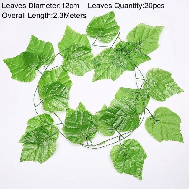 90cm Artificial Green Hanging Ivy Leaves Radish Seaweed Grape Fake Flowers