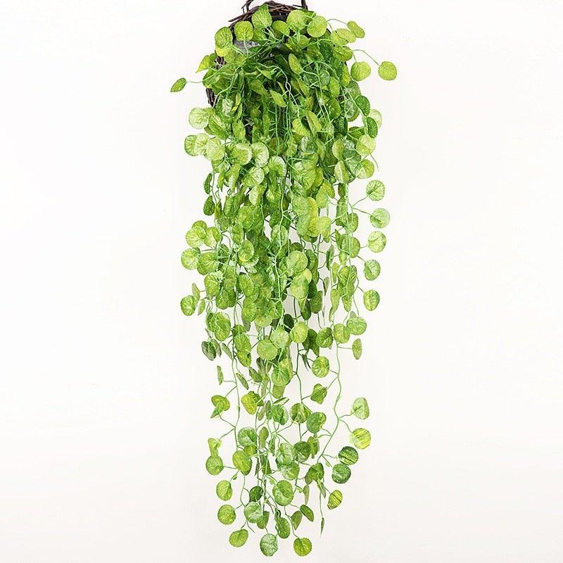 90cm Artificial Green Hanging Ivy Leaves Radish Seaweed Grape Fake Flowers