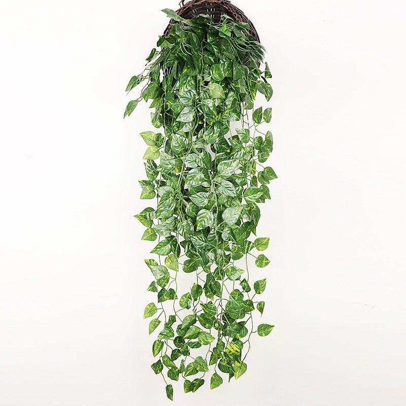 90cm Artificial Green Hanging Ivy Leaves Radish Seaweed Grape Fake Flowers