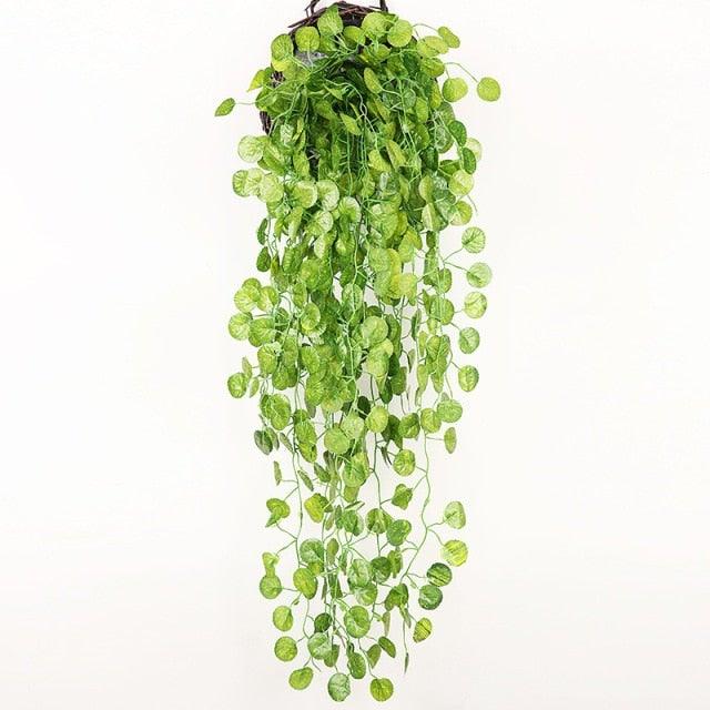 90cm Artificial Green Hanging Ivy Leaves Radish Seaweed Grape Fake Flowers