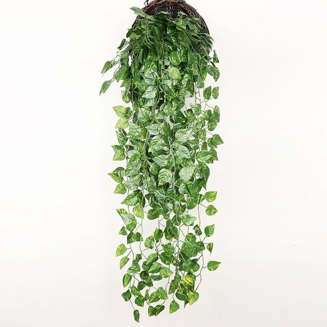 90cm Artificial Green Hanging Ivy Leaves Radish Seaweed Grape Fake Flowers