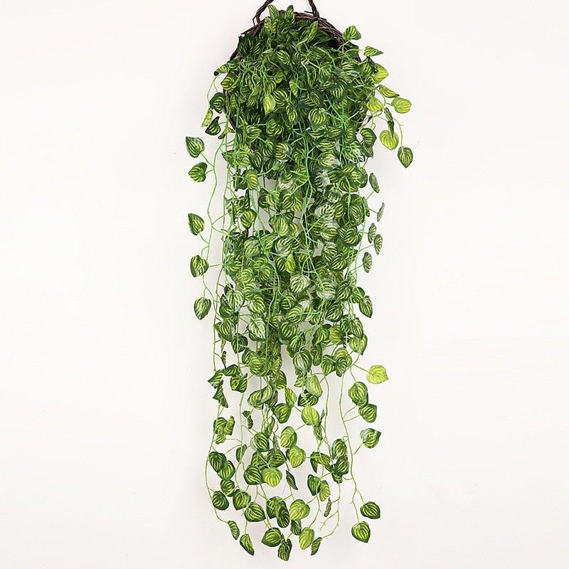 90cm Artificial Green Hanging Ivy Leaves Radish Seaweed Grape Fake Flowers