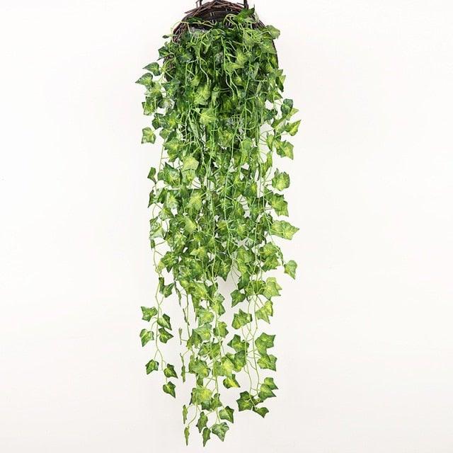 90cm Artificial Green Hanging Ivy Leaves Radish Seaweed Grape Fake Flowers