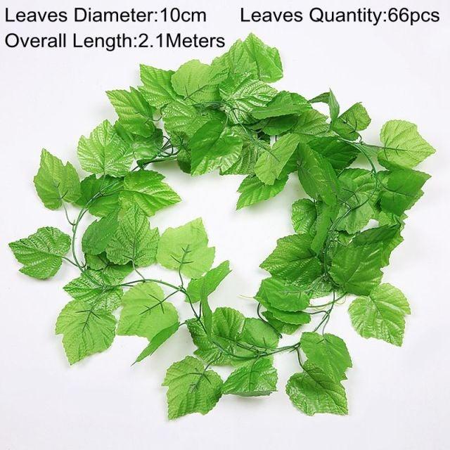 90cm Artificial Green Hanging Ivy Leaves Radish Seaweed Grape Fake Flowers