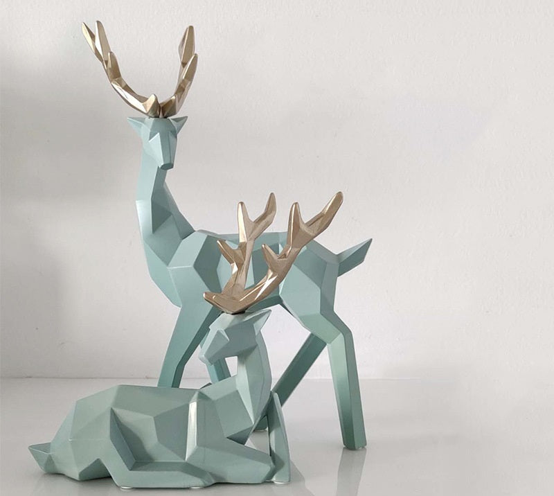 Deers Sculpture Resin Deer Statue Decoration Home Decor Statues Deer Figurines Modern
