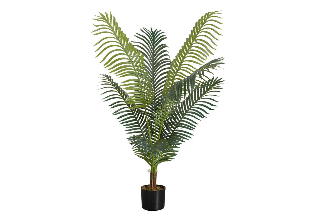 47" Tall, Artificial Plant, Palm Tree, Indoor, Faux, Fake, Floor, Potted, Real Touch- Green / Black