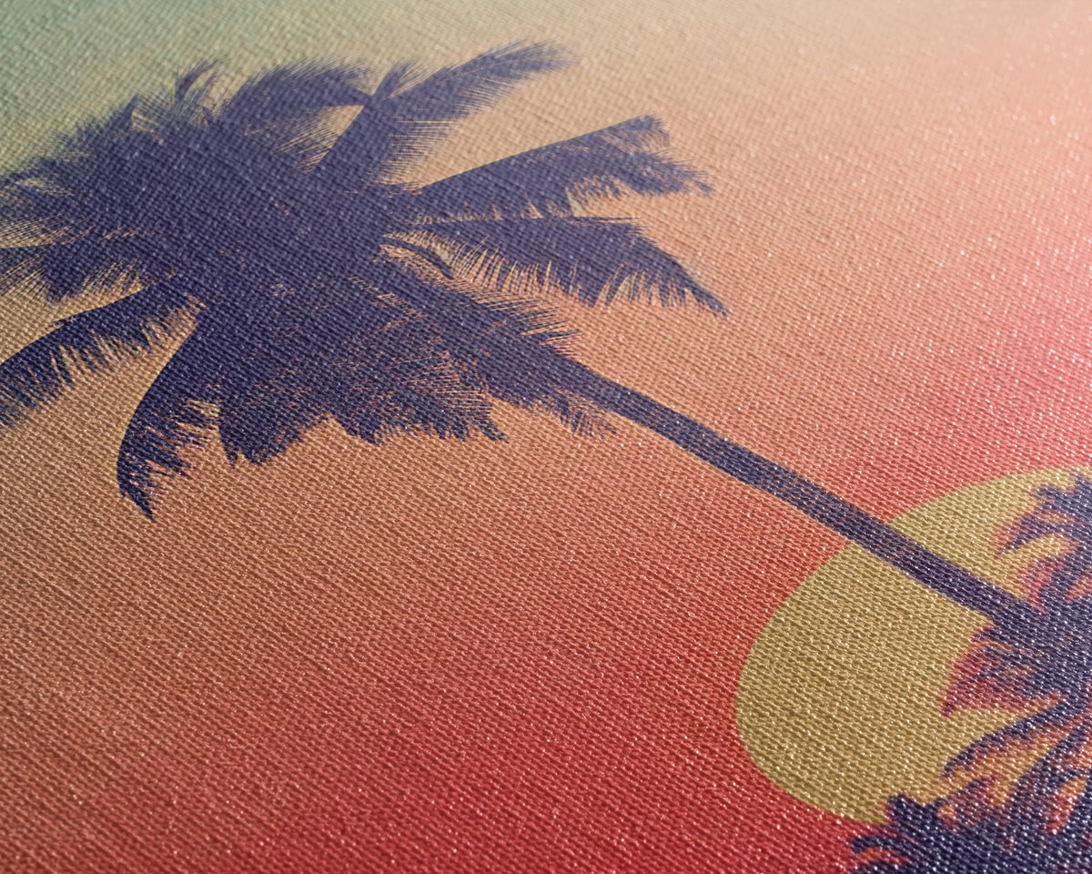 Palm Tree Wall Art, Tropical Wall Art, Minimalist Wall Art, Canvas Print, Wall Hanging