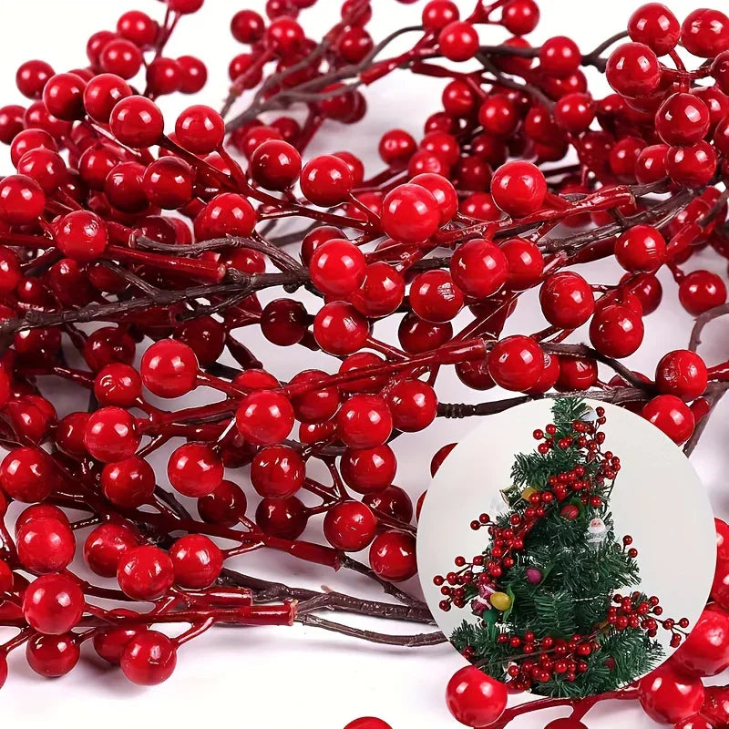 Artificial Red Berry Christmas Ivy Vine, 200cm Long with Red Berries
