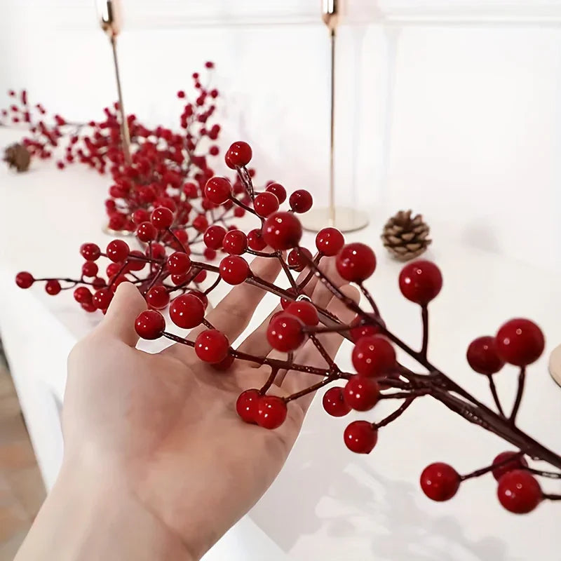 Artificial Red Berry Christmas Ivy Vine, 200cm Long with Red Berries