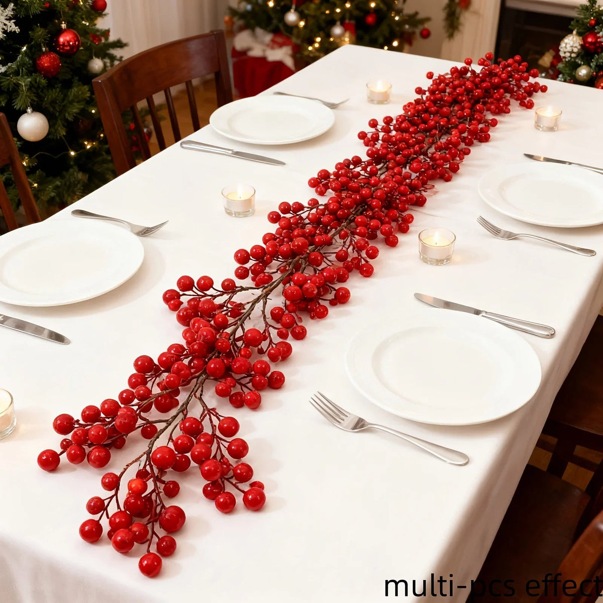 Artificial Red Berry Christmas Ivy Vine, 200cm Long with Red Berries