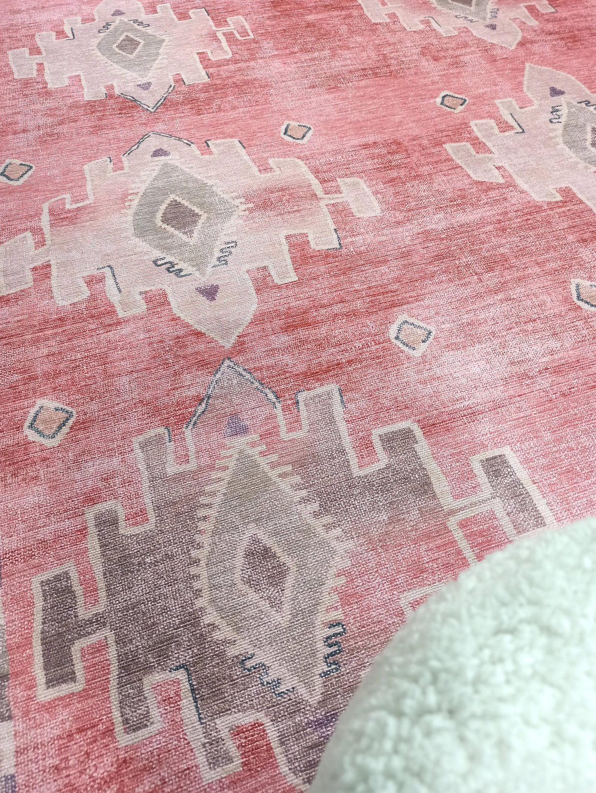 Aurelie Distressed Red Pink Beige Turkish Rug