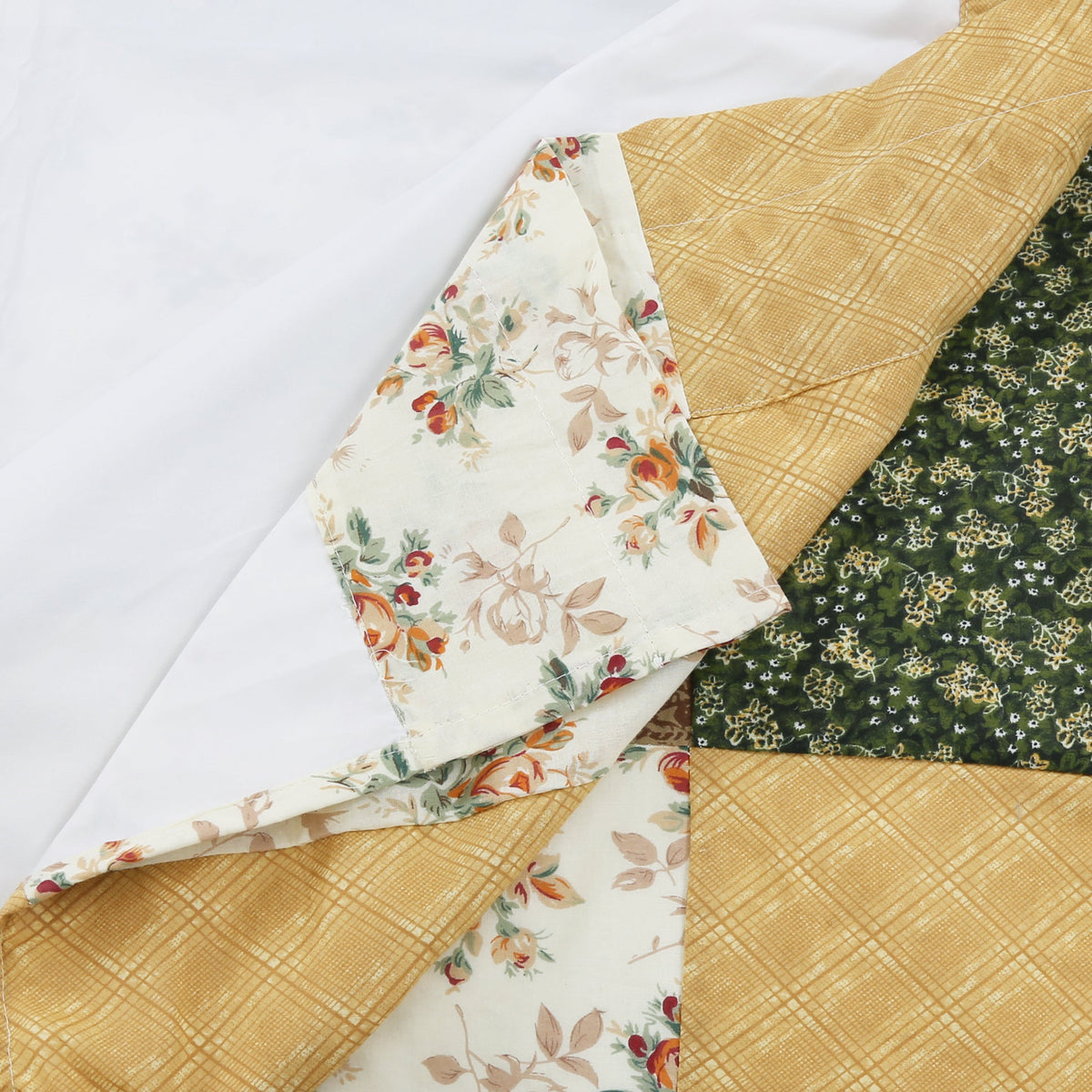Huitt Country Farmhouse Vintage Floral Patchwork Window Curtain Panel/Drapes