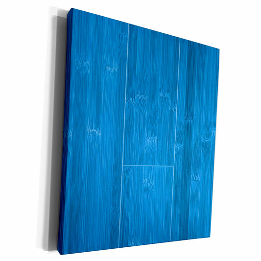 3dRose Abstract Wood Colors - Image of Blue Bamboo Wood - Museum Grade Canvas Wrap
