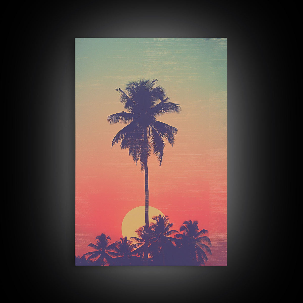 Palm Tree Wall Art, Tropical Wall Art, Minimalist Wall Art, Canvas Print, Wall Hanging
