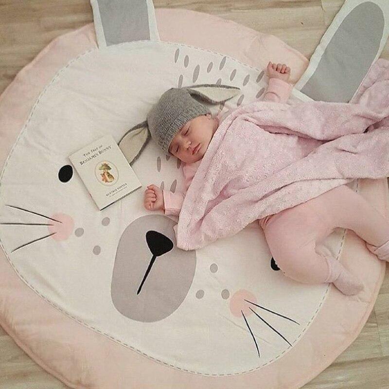 Play Mat Cartoon Animal Baby Mats Newborn Infant Crawling Cotton Round Floor Carpet Rug