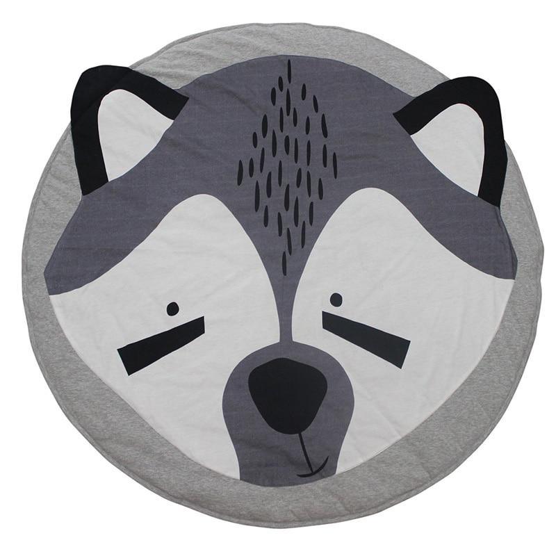 Play Mat Cartoon Animal Baby Mats Newborn Infant Crawling Cotton Round Floor Carpet Rug