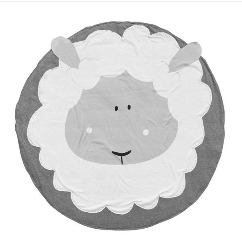 Play Mat Cartoon Animal Baby Mats Newborn Infant Crawling Cotton Round Floor Carpet Rug