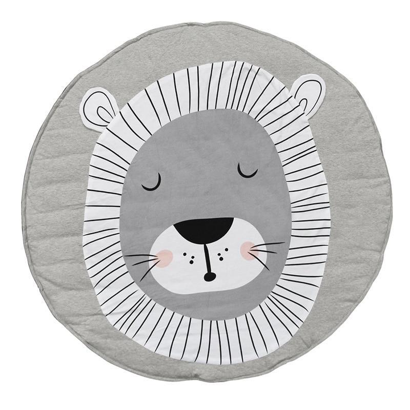 Play Mat Cartoon Animal Baby Mats Newborn Infant Crawling Cotton Round Floor Carpet Rug