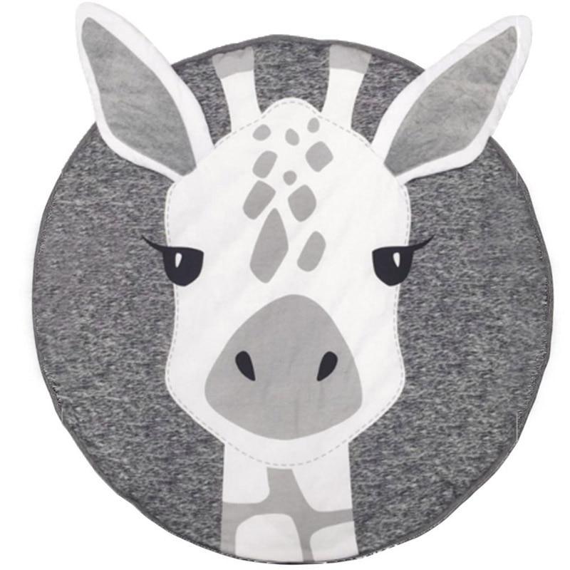 Play Mat Cartoon Animal Baby Mats Newborn Infant Crawling Cotton Round Floor Carpet Rug