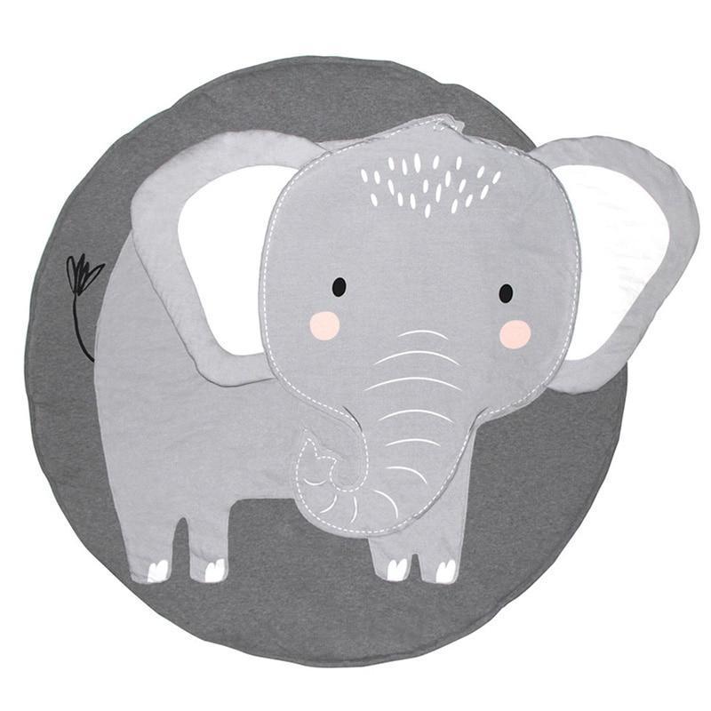 Play Mat Cartoon Animal Baby Mats Newborn Infant Crawling Cotton Round Floor Carpet Rug