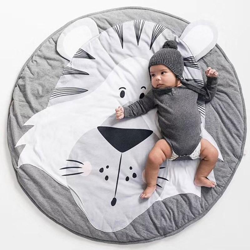 Play Mat Cartoon Animal Baby Mats Newborn Infant Crawling Cotton Round Floor Carpet Rug