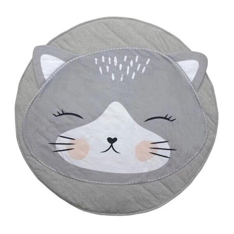 Play Mat Cartoon Animal Baby Mats Newborn Infant Crawling Cotton Round Floor Carpet Rug