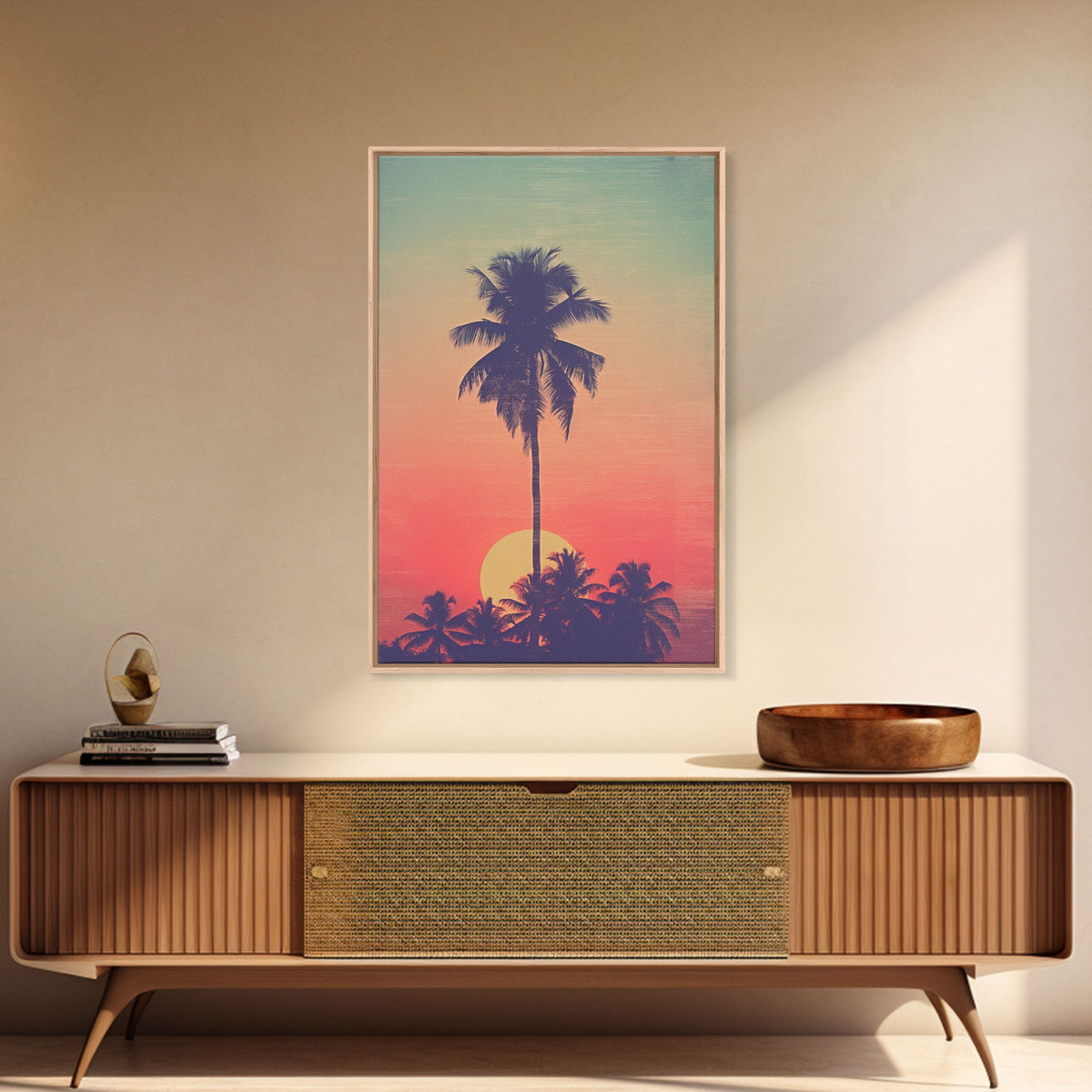 Palm Tree Wall Art, Tropical Wall Art, Minimalist Wall Art, Canvas Print, Wall Hanging