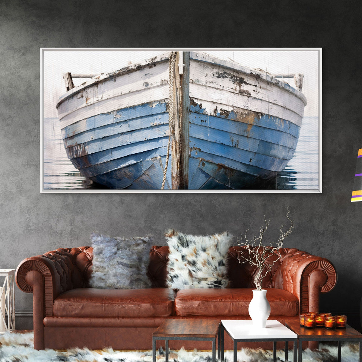 Old Wooden Ship Nautical Decor, Lakehouse Decor, Coastal Decor, Framed Canvas Print