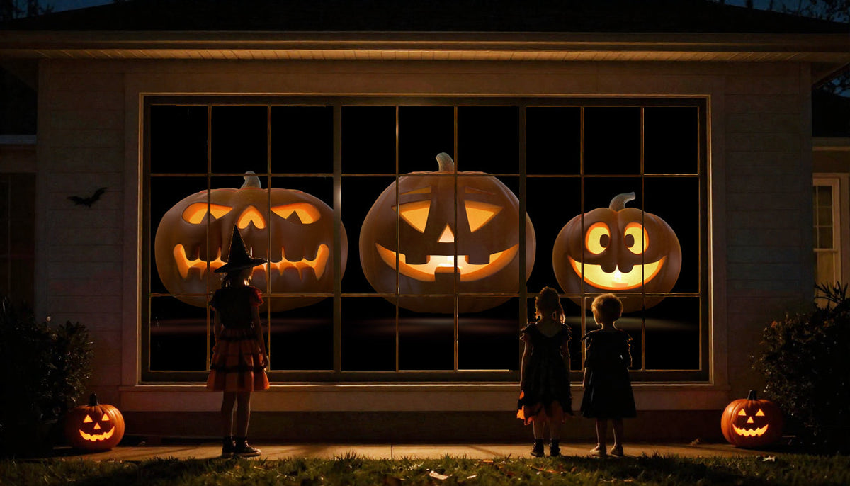 HoliScapes® USB Projector Kit - Jack-O’-Lantern Jamboree 2 + Projector 48" x 72"Proj screen