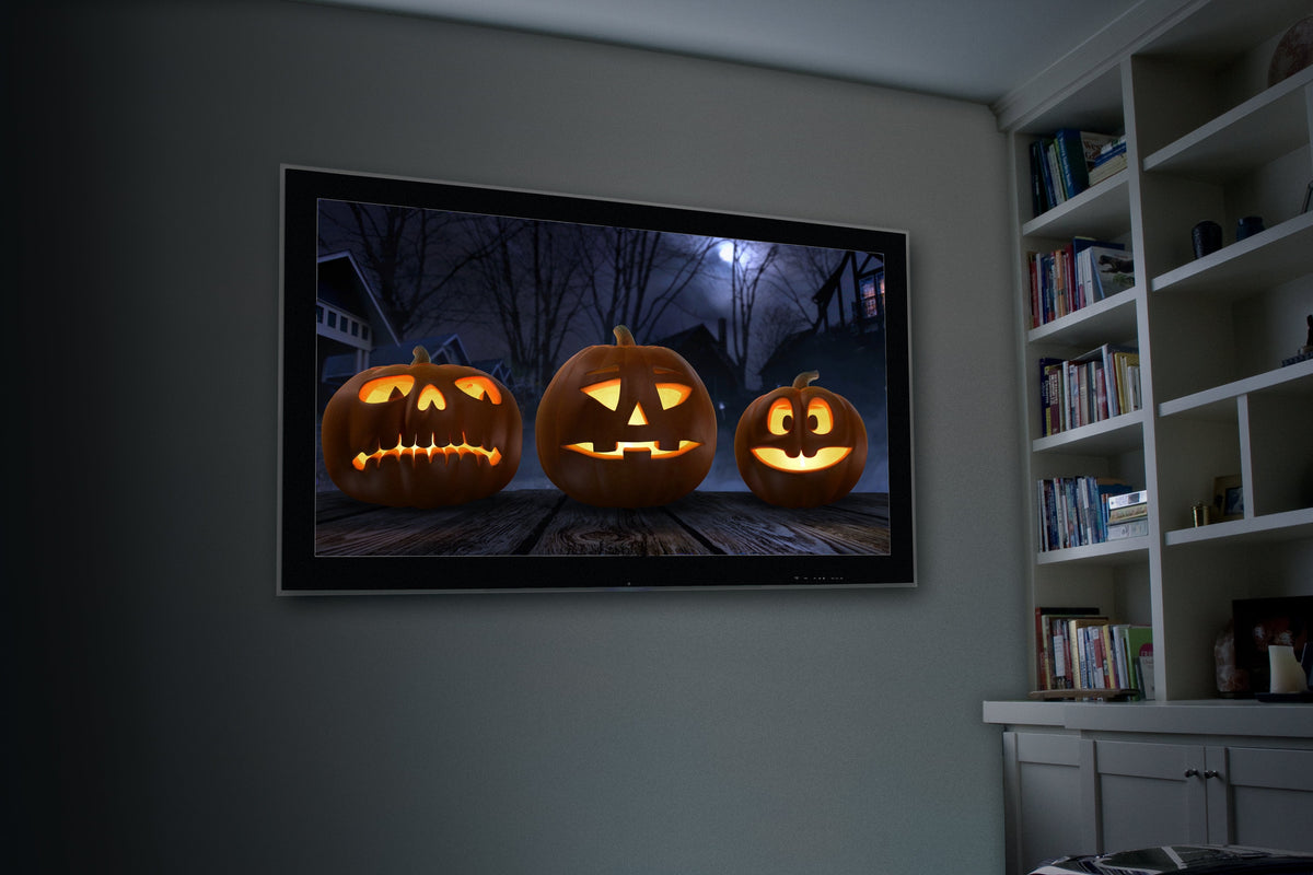 HoliScapes® USB Projector Kit - Jack-O’-Lantern Jamboree 2 + Projector 48" x 72"Proj screen