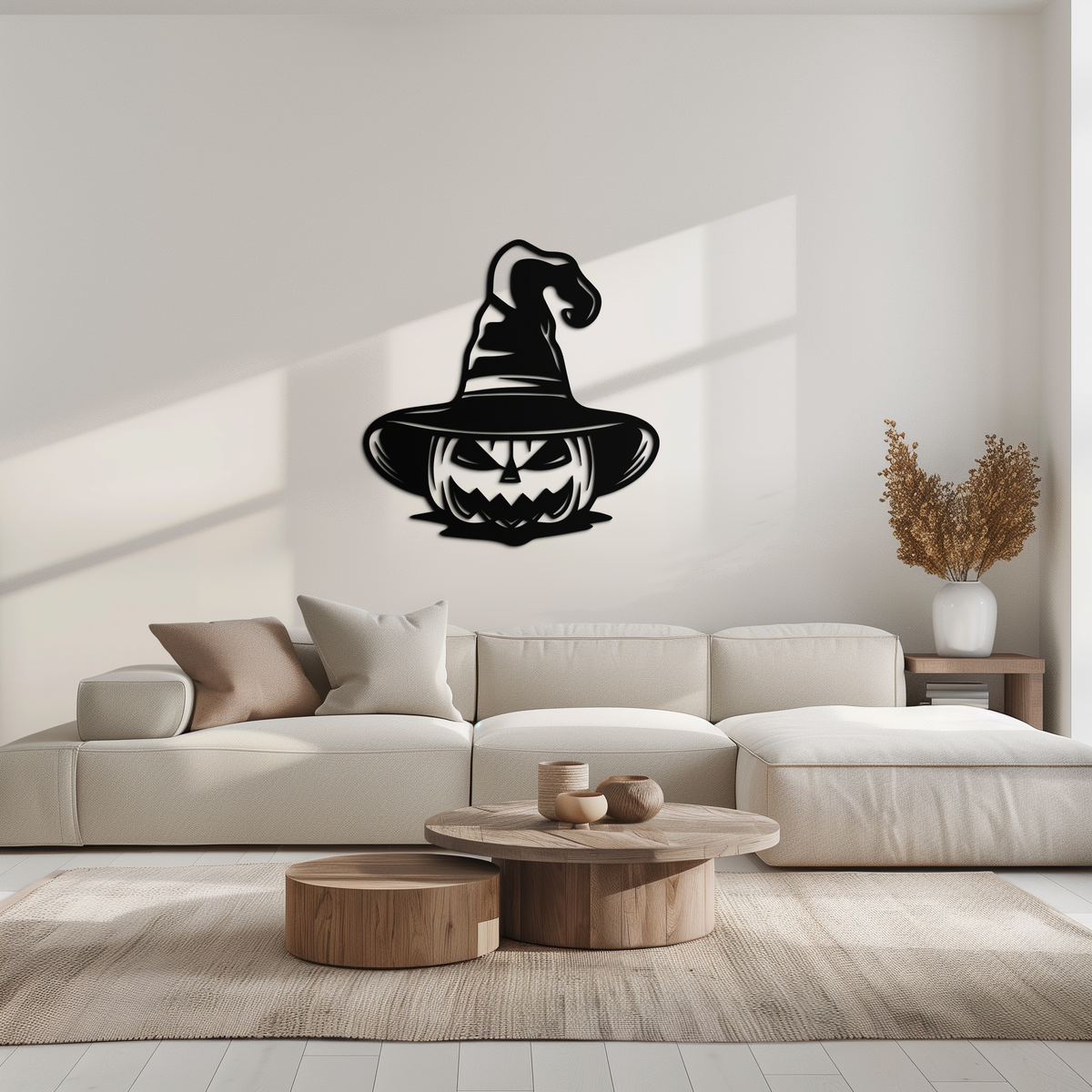 Witch Hat Pumpkin Metal Wall Art - Spooky Halloween Decor- KAF281